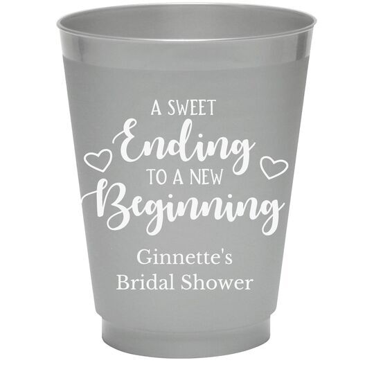 A Sweet Ending to a New Beginning Colored Shatterproof Cups